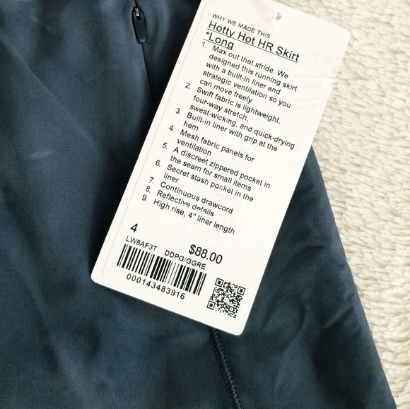 Lululemon Hotty Hot High-Rise Skirt Long NWT Athleisure Athletic Summer Vacay - Picture 10 of 12